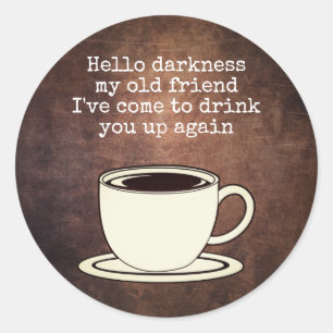Vintage-Kaffee-Liebhaber lustiger Spruch Runder Aufkleber