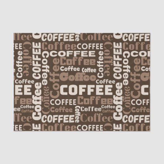 Vintage-Kaffee-Typografie-Muster (1) Seidenpapier (Vorderseite)