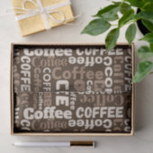 Vintage-Kaffee-Typografie-Muster (1) Seidenpapier (Geschenk)