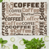 Vintage-Kaffee-Typografie-Muster (2) Geschirrtuch (Gefaltet)