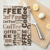 Vintage-Kaffee-Typografie-Muster (2) Geschirrtuch (Viertel Falte)