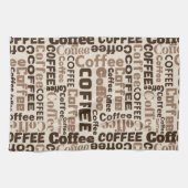 Vintage-Kaffee-Typografie-Muster (2) Geschirrtuch (Horizontal)