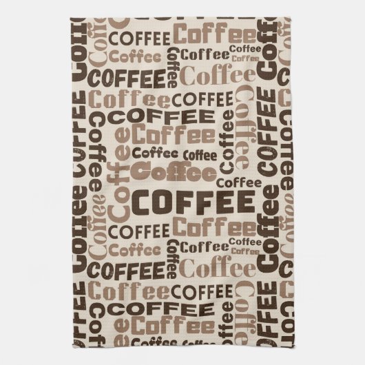 Vintage-Kaffee-Typografie-Muster (2) Geschirrtuch (Vertikal)