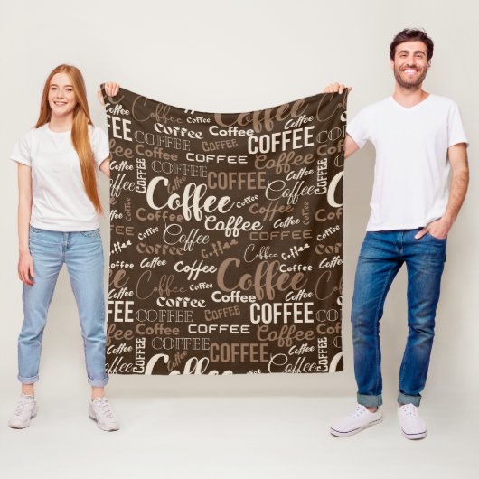 Vintage-Kaffee-Typografie-Muster (3) Fleecedecke (Beispiel)