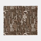 Vintage-Kaffee-Typografie-Muster (3) Fleecedecke (Vorderseite (Horizontal))