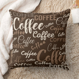 Vintage-Kaffee-Typografie-Muster (3) Kissen