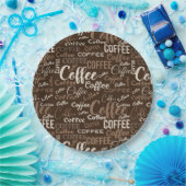 Vintage-Kaffee-Typografie-Muster (3) Pappteller (Party)