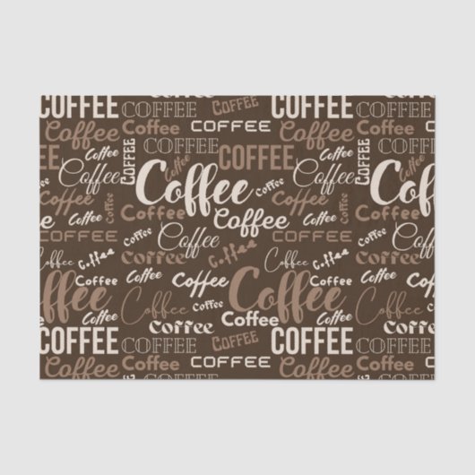 Vintage-Kaffee-Typografie-Muster (3) Seidenpapier (Vorderseite)