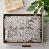 Vintage-Kaffee-Typografie-Muster (4) Seidenpapier (Geschenk)