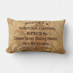 Vintage Kaffee und Gewürze Stylisch Lendenkissen