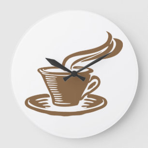 Vintage-Kaffee-Zifferblattlose Küche Große Wanduhr