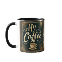 Vintage-Kaffee-Zitat-Kunstwerk-Design