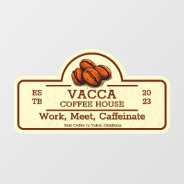 Vintage Kaffeebanken an der Front individuell anpa Fensteraufkleber