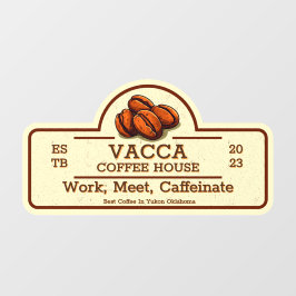 Vintage Kaffeebanken an der Front individuell anpa Fensteraufkleber