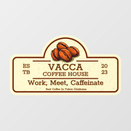 Vintage Kaffeebanken-Einkaufstür anpassen Fensteraufkleber