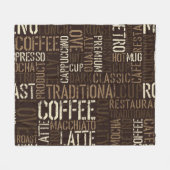 Vintage Kaffeeerlebnis Nahtloses Muster Fleecedecke (Vorderseite (Horizontal))