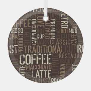 Vintage Kaffeeerlebnis Nahtloses Muster Ornament Aus Glas