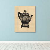 Vintage-Kaffeekanne auf Leinwand (Insitu (Holzboden))