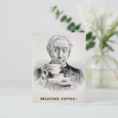 Vintage Kaffeekarte Postkarte (Stehend Vorderseite)