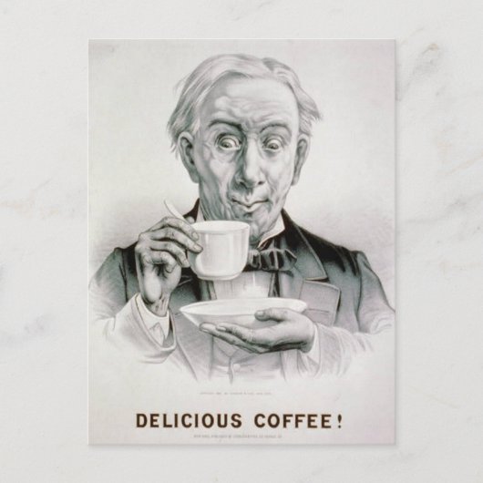 Vintage Kaffeekarte Postkarte (Vorderseite)