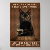 Vintage Kaffeekatze Poster (Vorne)