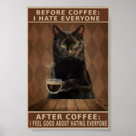 Vintage Kaffeekatze Poster