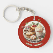 Vintage Kaffeekochen Liebe Weihnachten Schlüsselanhänger (Vorderseite)