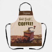 Vintage Kaffeemaschine All-over-Print-Schürze Schürze (Vorderseite)