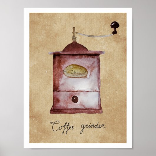 Vintage Kaffeemaschine Poster (Vorne)