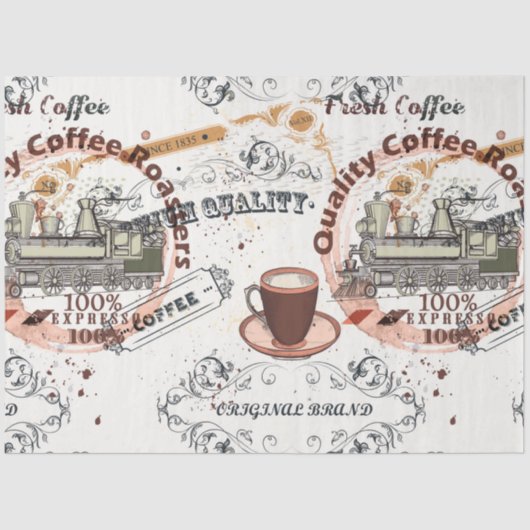 Vintage Kaffeemaschine Seidenpapier (Vorderseite)