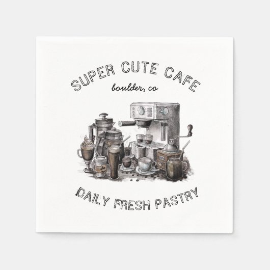 Vintage Kaffeemaschine Serviette (Vorderseite)