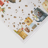 Vintage Kaffeemaschine Tasse Bohnen Seidenpapier (Ausschnitt)