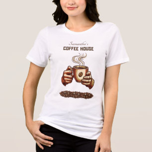 Vintage-Kaffeetasse Benutzerdefinierte Café-Marke Tri-Blend Shirt