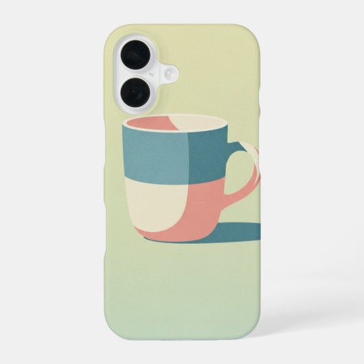 Vintage-Kaffeetasse-Form iPhone 16 Hülle (Rückseite)