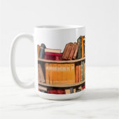 Vintage-Kaffeetasse mit Mädchen an einem Bücherreg Kaffeetasse (Links)