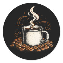 Vintage-Kaffeetassen-Aufkleber | Retro-Kaffee-Lieb