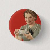 Vintage Kaffeewerbung Button (Vorderseite)