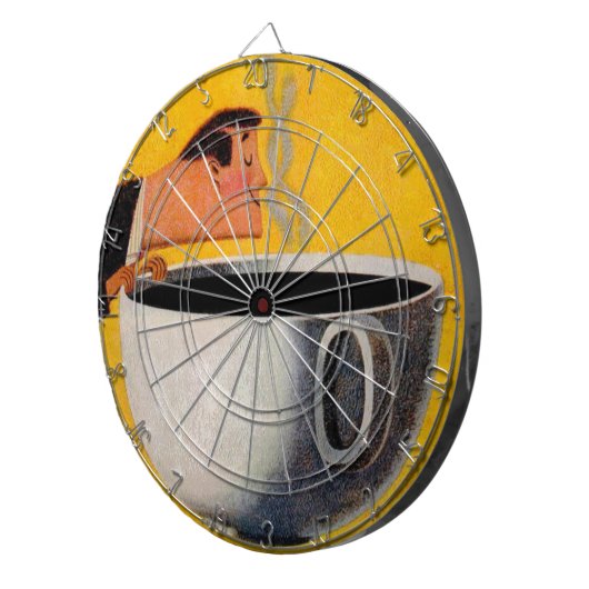 Vintage Kaffeewerbung Dartscheibe (Vorderseite rechts)