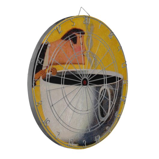 Vintage Kaffeewerbung Dartscheibe (Vorderseite Links)