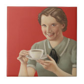Vintage Kaffeewerbung Fliese (Vorderseite)