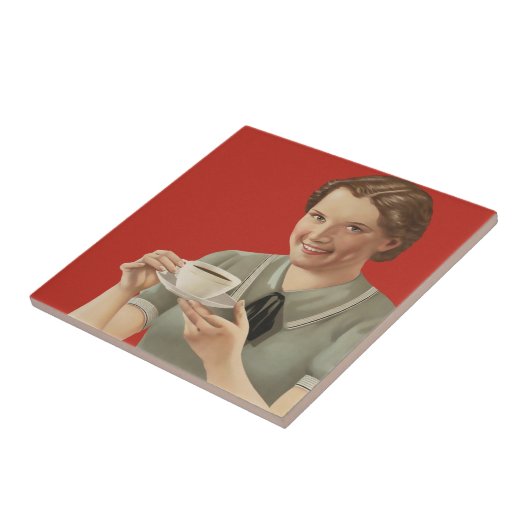 Vintage Kaffeewerbung Fliese (Seite)