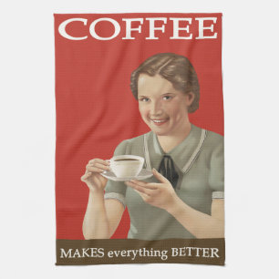 Vintage Kaffeewerbung Geschirrtuch