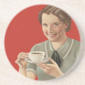 Vintage Kaffeewerbung Getränkeuntersetzer (Vorne)