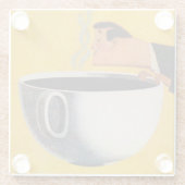 Vintage Kaffeewerbung Glasuntersetzer