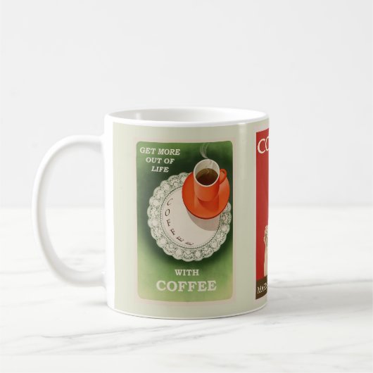 Vintage Kaffeewerbung Kaffeetasse (Links)