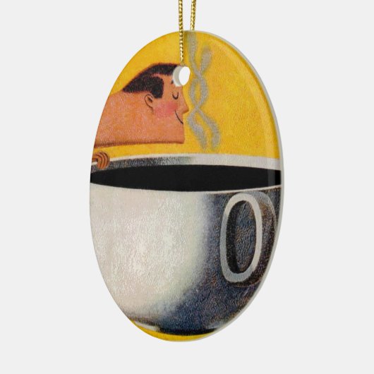 Vintage Kaffeewerbung Keramik Ornament (Links)