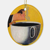 Vintage Kaffeewerbung Keramikornament (Links)