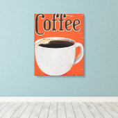 Vintage Kaffeewerbung Leinwanddruck (Insitu (Holzboden))