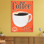 Vintage Kaffeewerbung Leinwanddruck (Insitu (Wohnzimmer))