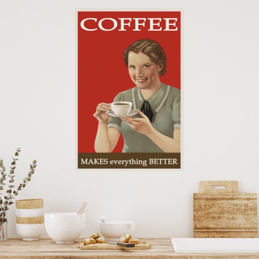 Vintage Kaffeewerbung Poster (Küche)